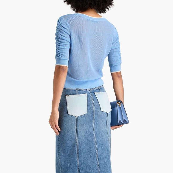 VERONICA BEARD
Saville ruched linen-blend top (T1) - Picture 3 of 8